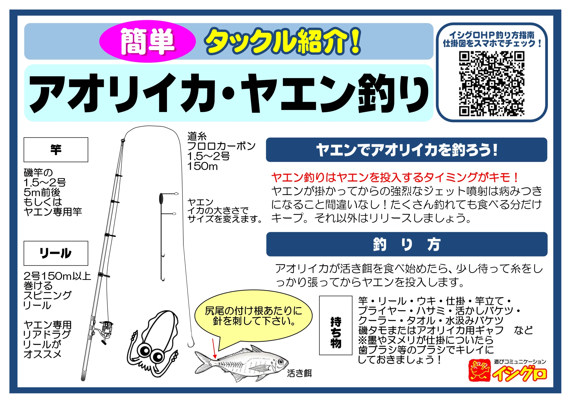 アオリイカのヤエン釣り | 釣具のイシグロ | 釣り情報サイト